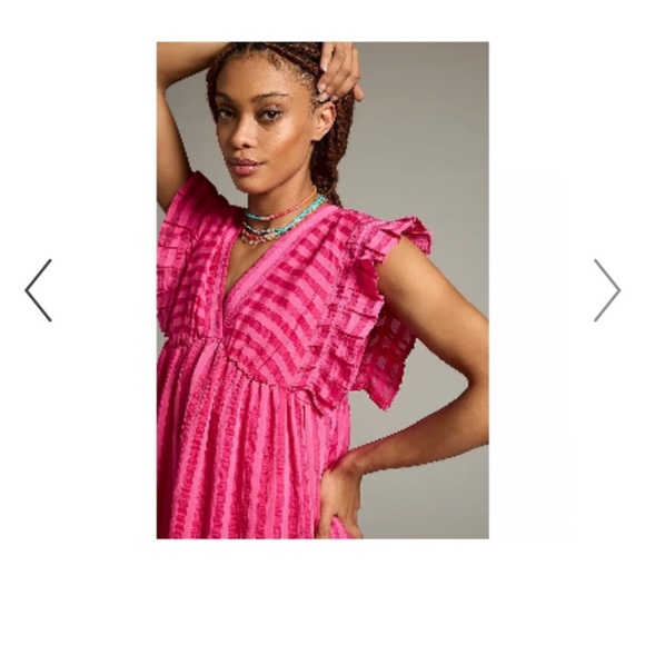 NWT Anthropologie V-neck Ruffled Tiered Babydoll Dress - Picture 2 of 6